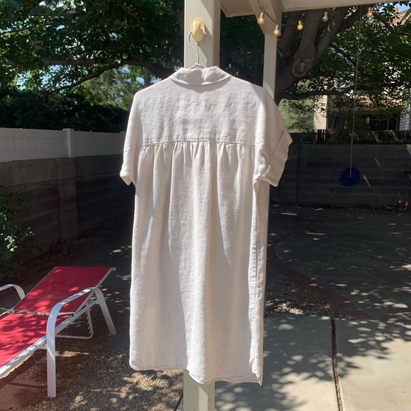 Baird McNutt Irish Linen for J. Crew cream shirt dress size S - Picture 2 of 13